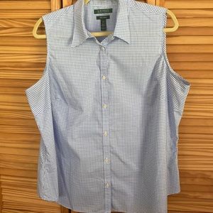 Lauren RL 2X Sleeveless no iron blouse